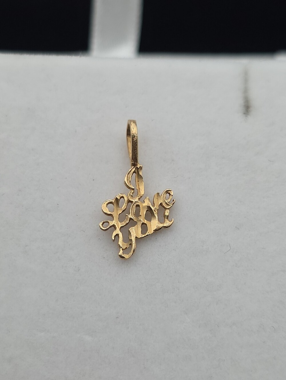 Vintage Fine Jewelry 14k Gold Y2K I LOVE YOU Charm Pendant Dainty Minimalist
